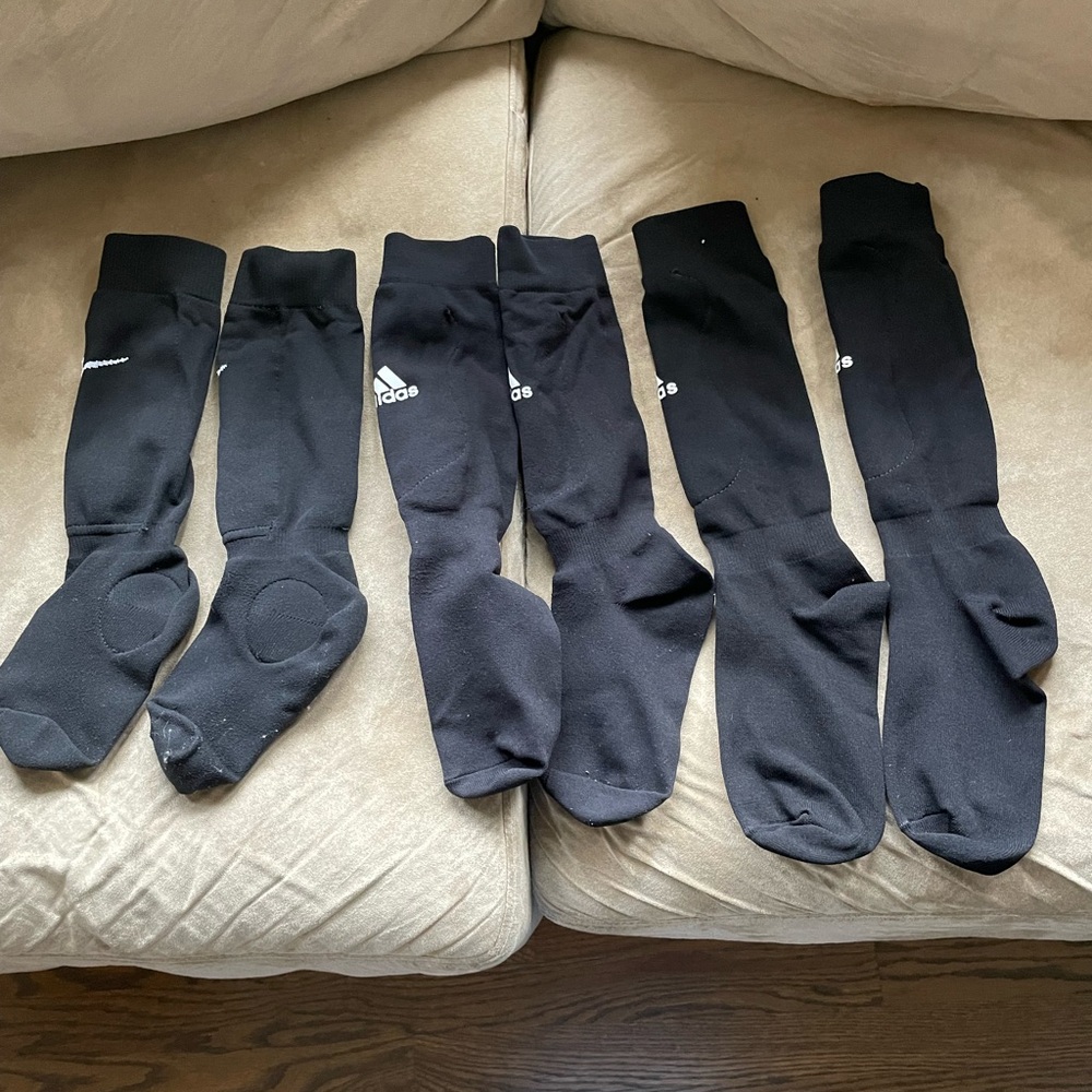Adidas & Nike Black soccer Socks